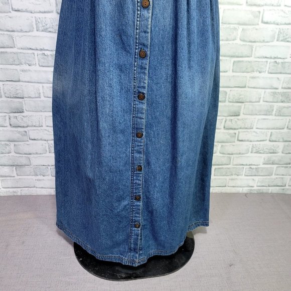 Vintage 90s D.P.S Womens M Tan Corduroy Denim Jumper Tank Shirt‎ Dress - Picture 4 of 13